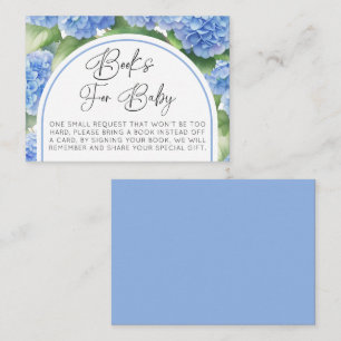 Books For Baby Hydrangea Blue Flowers Baby Shower Enclosure Card