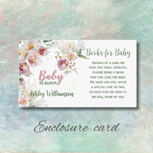 Books for Baby in Bloom Girl Baby Shower Enclosure Card