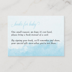 Books for Baby Ink Wash Texture Blue Baby Shower Enclosure Card
