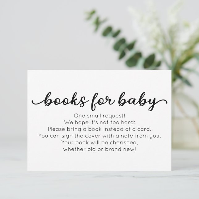 Books for Baby Insert Card for Baby Shower (Standing Front)