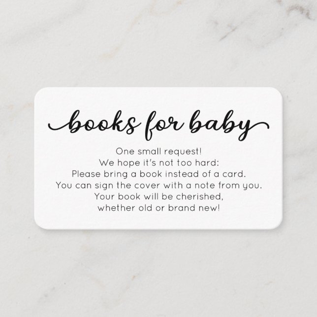 Books for Baby Insert Card for Baby Shower (Front)