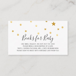 Books for Baby insert card with gold glitter