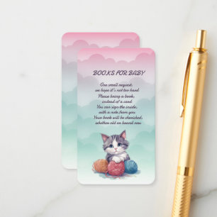 Books for Baby Kitten Baby Shower Enclosure Card