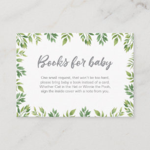 Books for baby leafy Baby Shower Insert Card