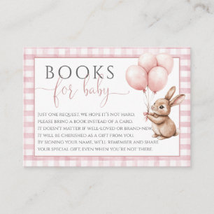 Books For Baby Little Bunny Balloons Baby Shower Enclosure Card