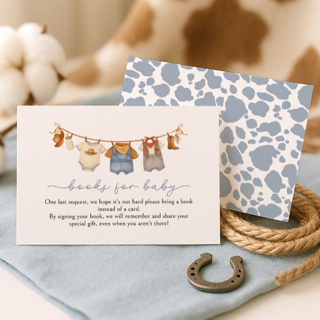 Books for Baby Little Cowboy Baby Shower Enclosure Card (Creator Uploaded)
