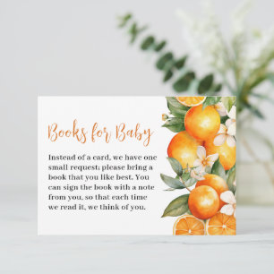 Books For Baby Little Cutie Orange Baby Shower Enclosure Card