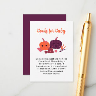Books for Baby Little Pumpkin Baby Shower Enclosure Card