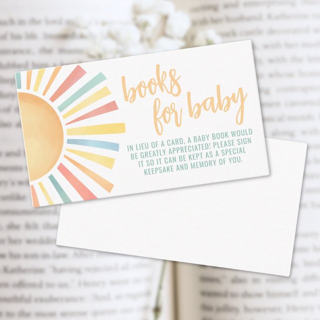Books For Baby Little Ray Of Sunshine Baby Shower Enclosure Card (Sunshine Sun Baby Shower Diaper Raffle Enclosure Card)