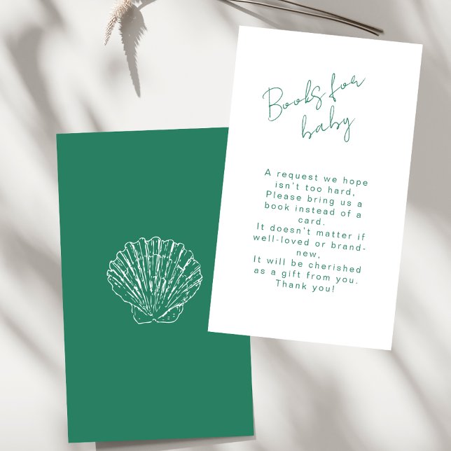 Books for Baby Marine Blue Coastal Baby Shower Enclosure Card (Creator Uploaded)