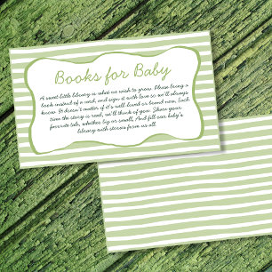 Books For Baby Matcha Green Tea Baby Shower Enclosure Card
