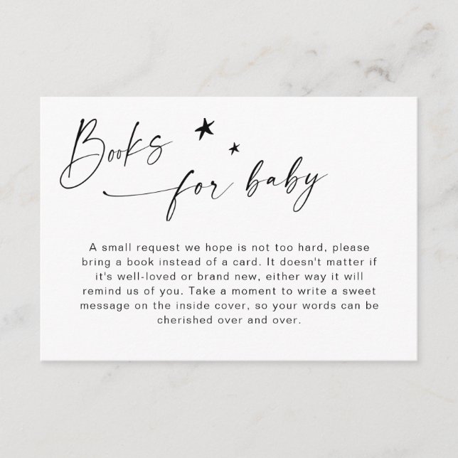 Books for Baby Minimalist Baby Shower Enclosure Card (Front)