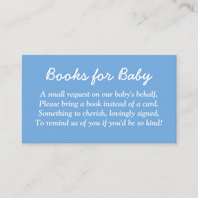 Books for Baby Minimalist Blue Enclosure Card (Front)