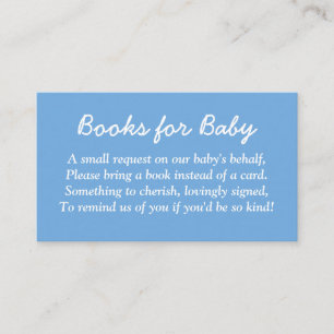 Books for Baby Minimalist Blue Enclosure Card