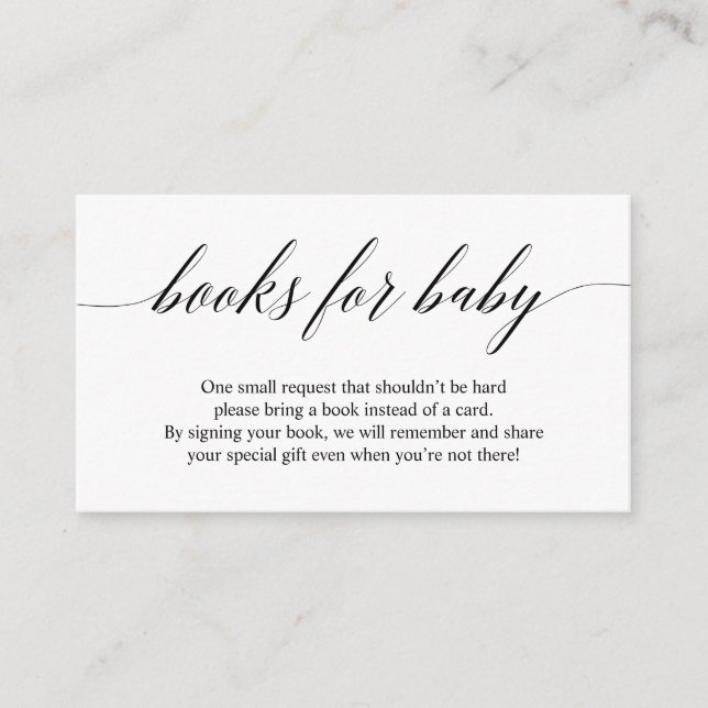 Books For Baby Minimalist Shower Invitation Insert (Front)