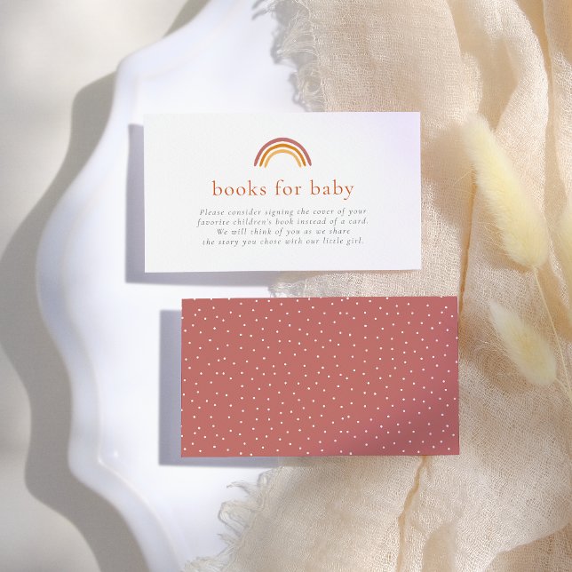 Books For Baby Modern Boho Minimalist Rainbow Girl Enclosure Card (Creator Uploaded)