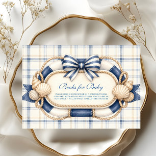 Books for Baby Nautical Life Ring Navy Blue Stripe Enclosure Card