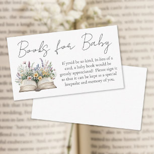 Books For Baby New Chapter Wildflower Baby Shower Enclosure Card