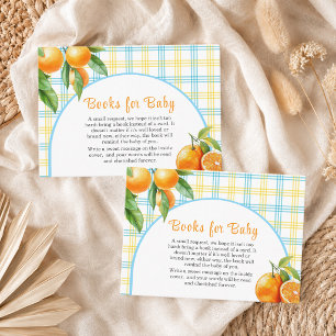 Books for Baby Oranges Blue Baby Shower Enclosure Card