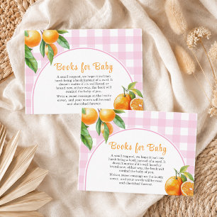Books for Baby Oranges Pink Baby Shower Enclosure Card