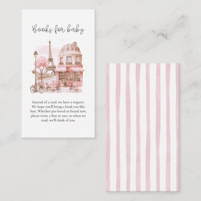 Books For Baby Paris Cafe Patisserie  Enclosure Card (Front/Back)