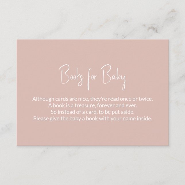 Books for Baby Pink Baby Shower Book Request  Encl Enclosure Card (Front)