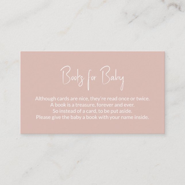 Books for Baby Pink Baby Shower Book Request  Enclosure Card (Front)