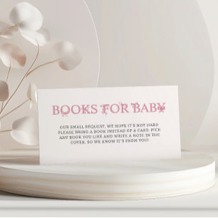 Books For Baby Pink Bow Baby Shower Book Request  Enclosure Card