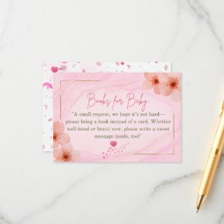 Books for Baby  Pink Floral Enclosure Card