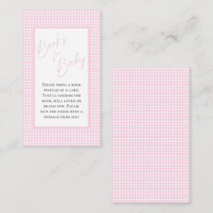 Books for Baby Pink Gingham Enclosure Card