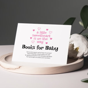 Books for Baby Pink Girl Baby Shower Card