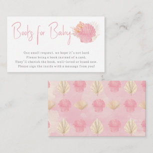 Books for baby Pink Ocean Boho Girl Baby Shower Enclosure Card