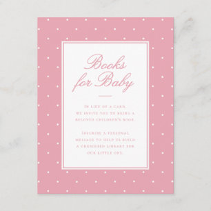 Books for Baby Pink Polka Dot Enclosure Card