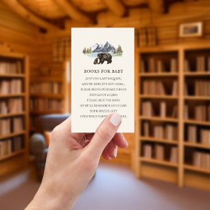 Books For Baby Poem Bears Baby Shower Enclosure Card