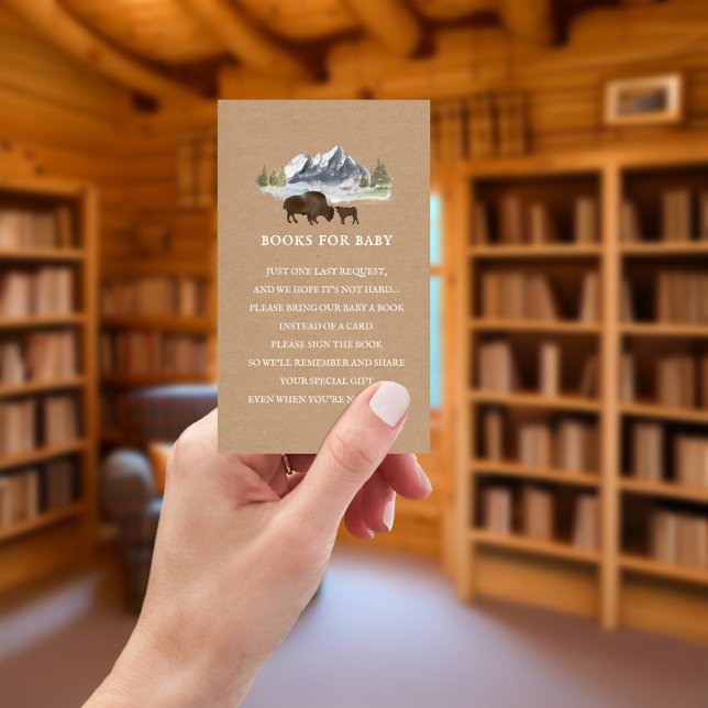Books For Baby Poem Cardstock Buffalo Baby Shower  Enclosure Card (Creator Uploaded)