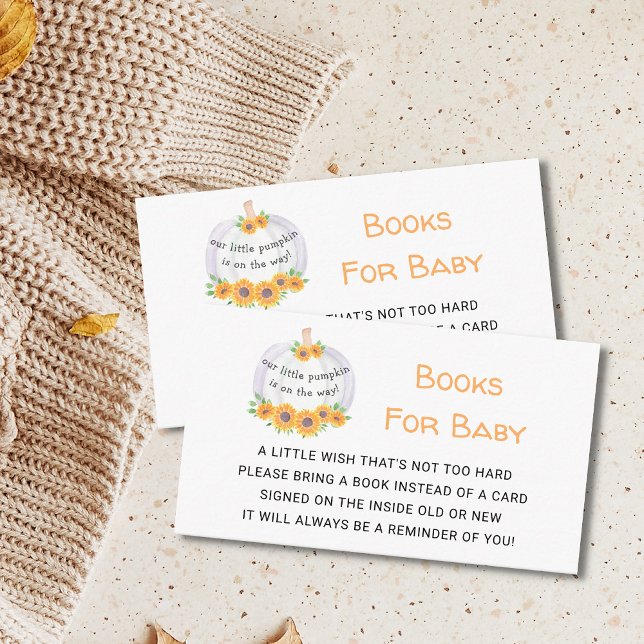 Books For Baby Pumpkin Baby Shower  Enclosure Card (Creator Uploaded)