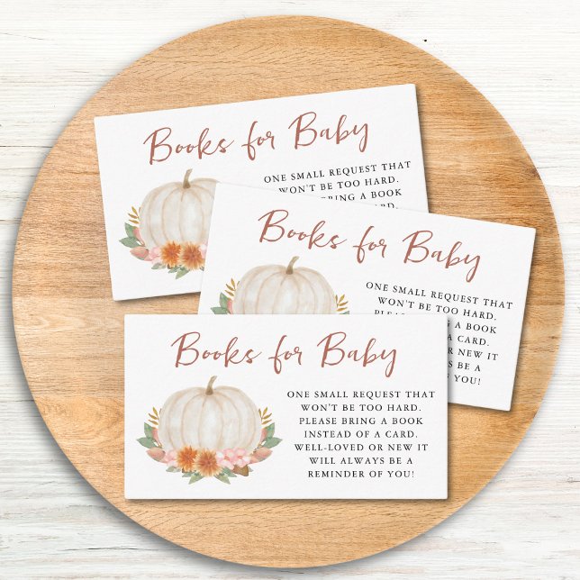 Books For Baby Pumpkin Baby Shower Enclosure Card (Creator Uploaded)
