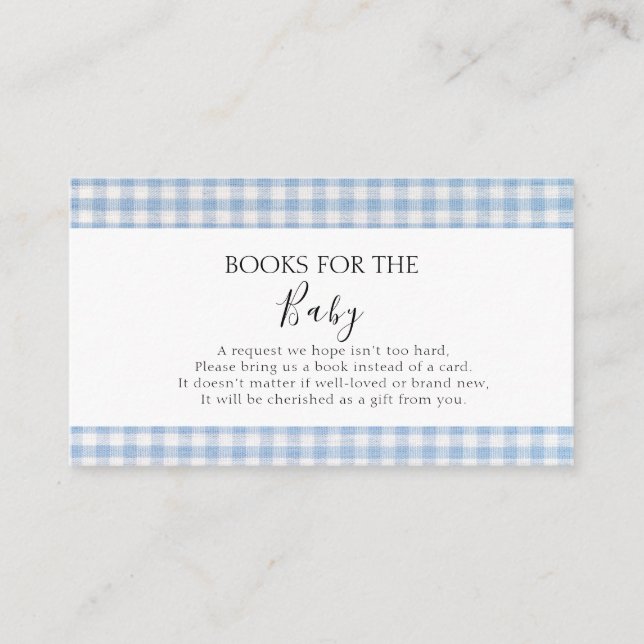 Books for Baby Q Baby Shower Barbecue Boy Blue Enclosure Card (Front)