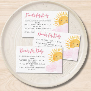 Books For Baby Ray Of Sunshine Girl's Baby Shower Enclosure Card