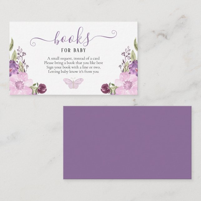 Books for Baby Request Card | Elephant Baby Girl (Front/Back)