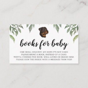 Books for Baby Rottweiler Boho Greenery Enclosure Card
