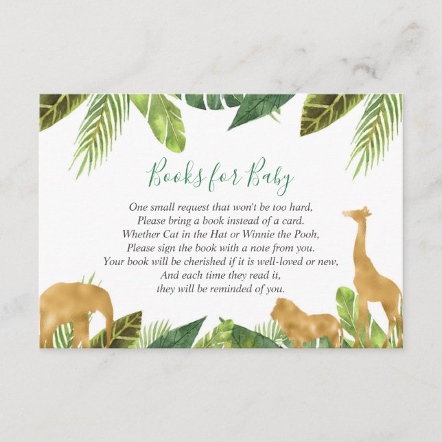 Books for baby, Safari book request inserts (Front)