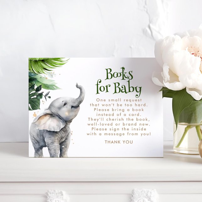 Books for Baby Safari Wildlife Baby Shower Enclosure Card (Safari Animals Books For Baby Mini Request Cards)