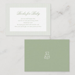 Books for Baby Sage Green Baby Shower Gifts Enclosure Card