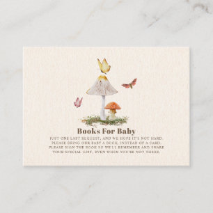 Books For Baby Shower Butterfly Woodland Mushroom  Enclosure Card