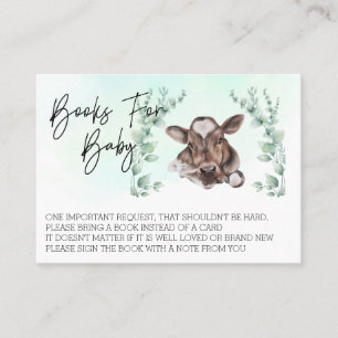 Books for Baby Shower Cow Calf Watercolor Business Card