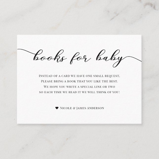 Books for Baby Shower Enclosure Buffalo Plaid Wood Business Card (Front)
