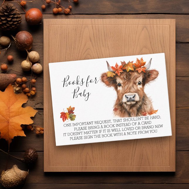 Books for Baby Shower Halloween Highland Cow   Enclosure Card (Creator Uploaded)