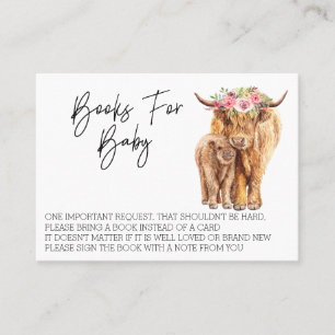 Books for Baby Shower Highland Cow  Business Card