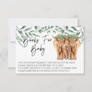 Books for Baby Shower Highland Cow Mothers Invitation
